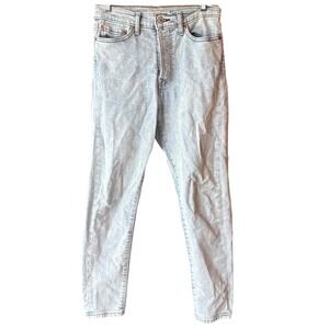 Levis Wedgie Skinny Jeans Light Wash High Rise Distressed Womens 27 *Read*